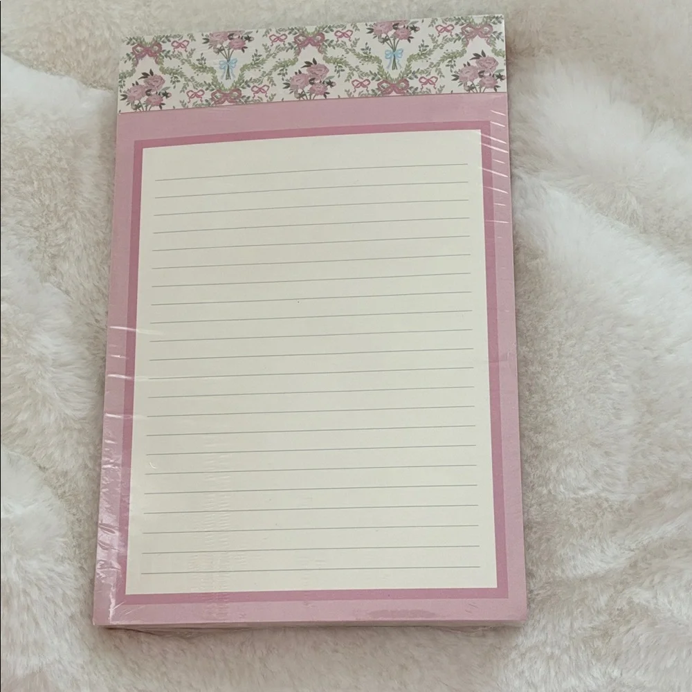 Blue Floral Notebook Notes Journal  and Pink Notepad Set Bundle - Picture 4 of 5